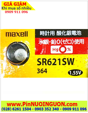 Maxell SR621SW _Pin 364; Pin đồng hồ 1.55v Silver Oxide Maxell SR621SW _Pin 364